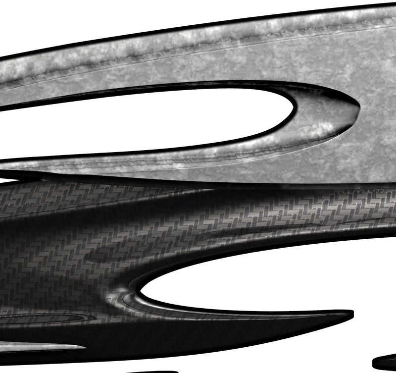 tribal carbon fiber decal closeup view